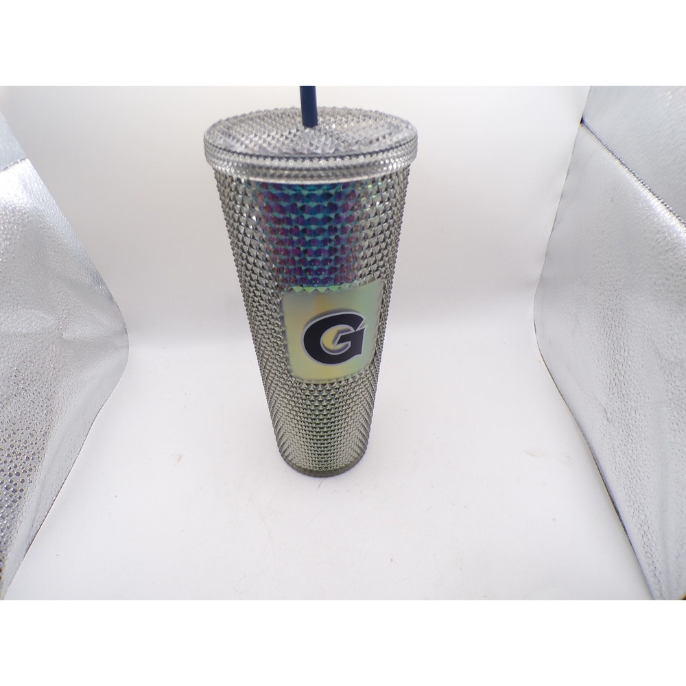 Starbucks Iridescent Tumbler with Straw & Georgetown Logo Studded Cup